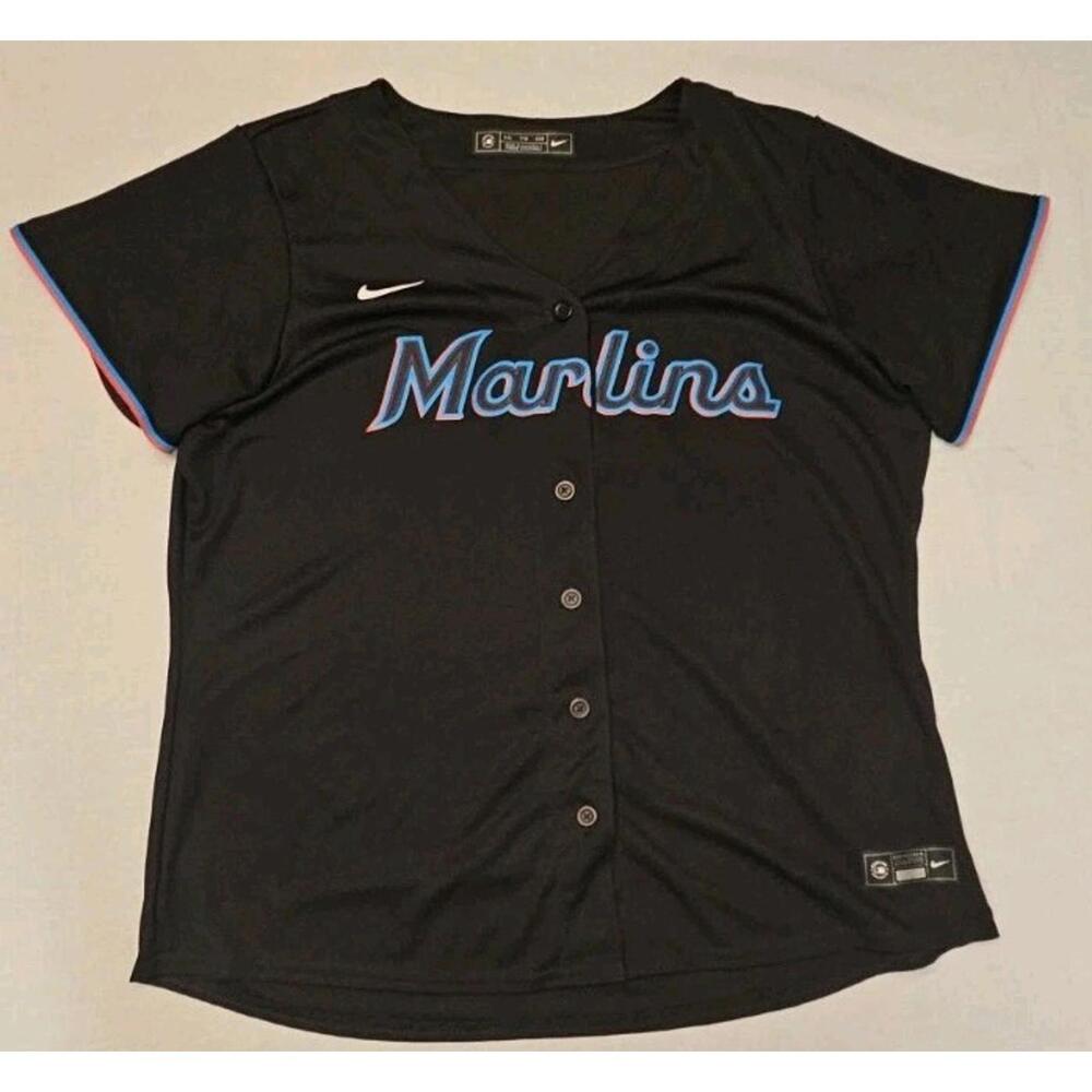 Miami Marlins 2020 Black Nike Jersey‎ Men XL Blank Alternate EUC